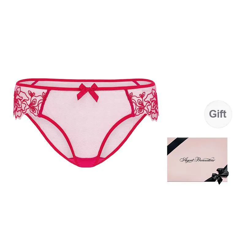 Agent Provocateur Lindie Floral-embroidered Tulle Briefs-0