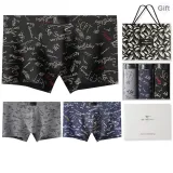 Print 3 Pack Gift Box Set (Black+Asphalt Gray+Royal Blue) 100% cotton High-Rebound Antibacterial