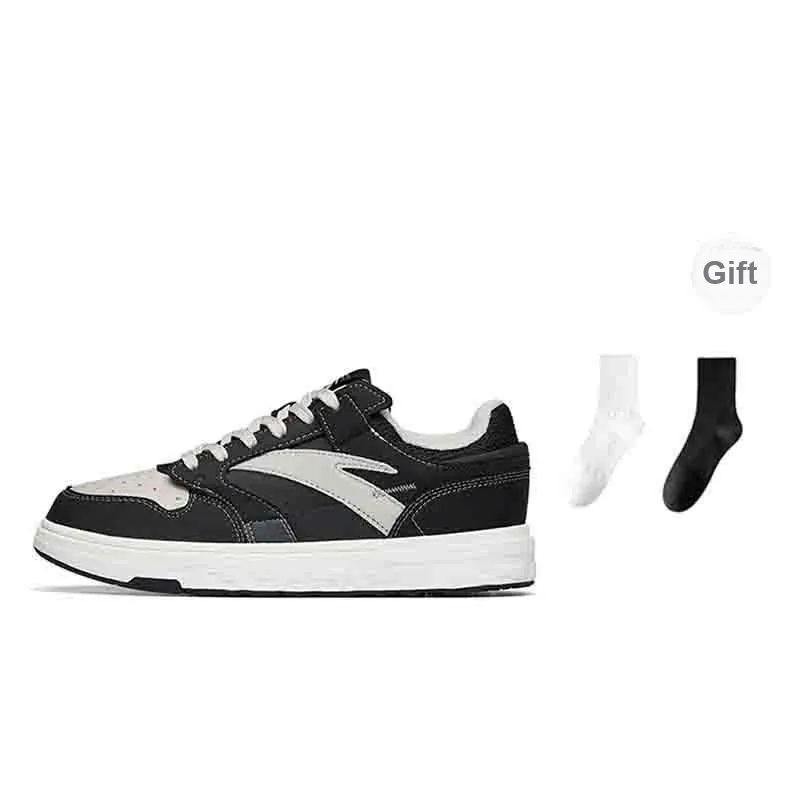 Anta Street Play Series Slip Resistant Cushioning Abrasion Resistant Low Top Skateboard Shoes Men's Black Gray Obsidian-6