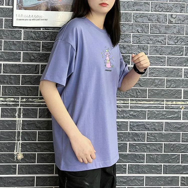 Converse FW22 Drop Shoulder Sleeve T Shirt Women's Purple-2