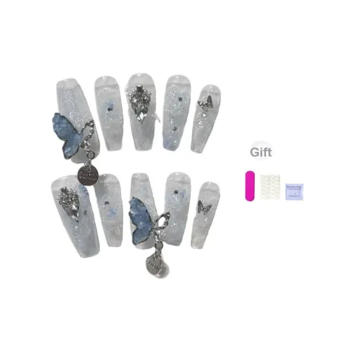 XIBI Handcrafted False Nail Отделение Стразы Wa Жемчужный глянцевый Nail Art Трапециевидный Ледяная прозрачность Smudge