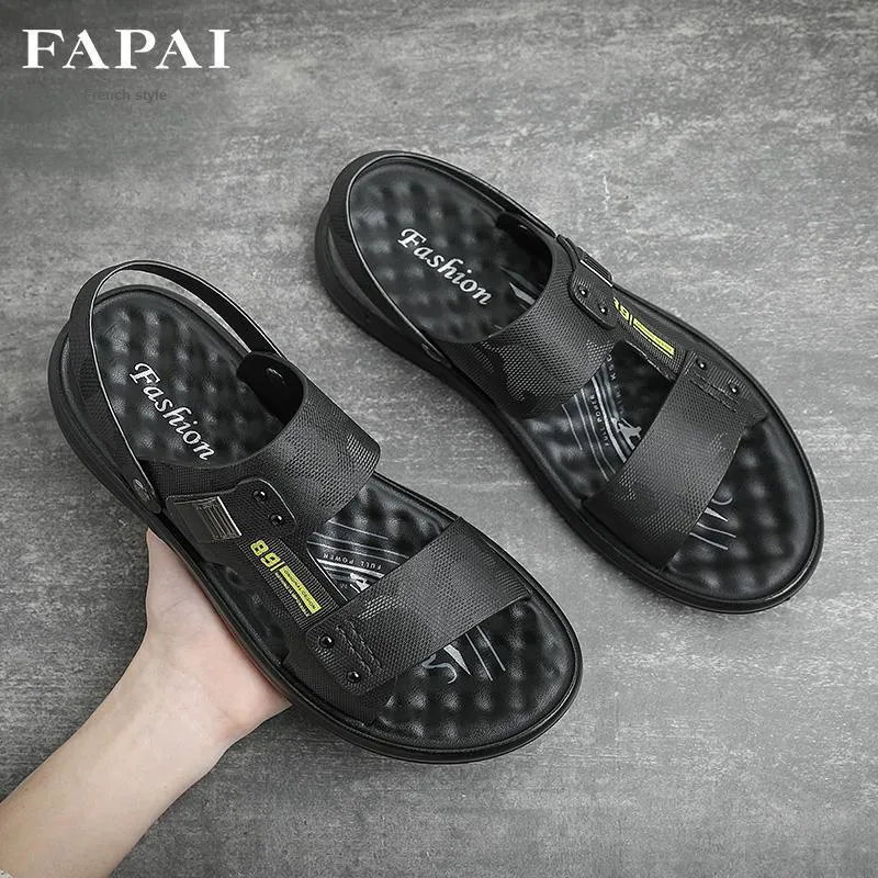 FAPAI Beach Sandals Men's Black-4