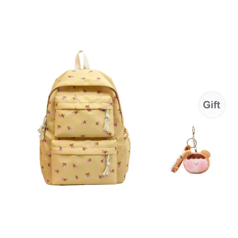 KAMLUI Nylon Backpack Regular Unisex White Floral/White Green Floral/Black Floral/Black White Floral/Yellow/Green-20