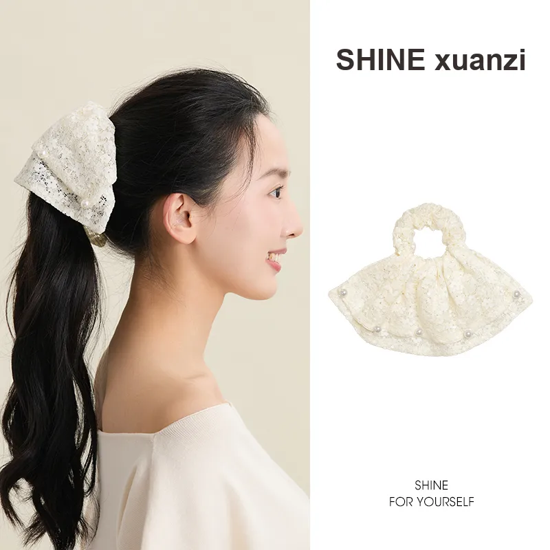 SHINE Fabric, Shell Pearl Hair Tie Women's-6
