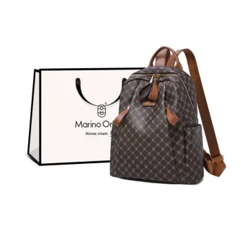 Marino Orlandi Synthetic Leather Backpack Regular Women's White/Khaki/Coffee