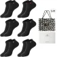 6 Pack Box Included (6 Pairs Black) Pure Cotton Comfort/3A Antibacterial/Slip-Resistant Arch