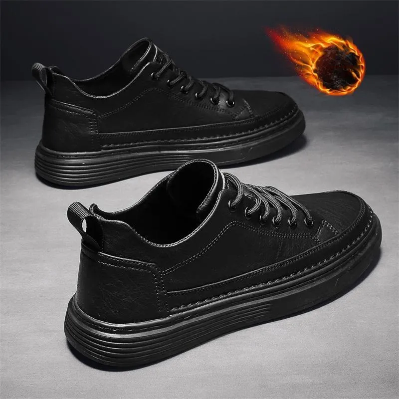 YEARCON Height Increasing Low Top Skateboard Shoes Men's Agate Black-6