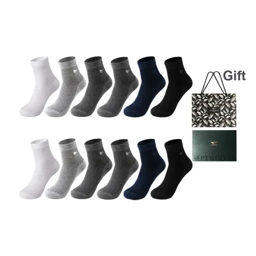 SEPTWOLVES Колено Высокие Носки Мужской Набор в Подарочной Коробке + Сумка для покупок