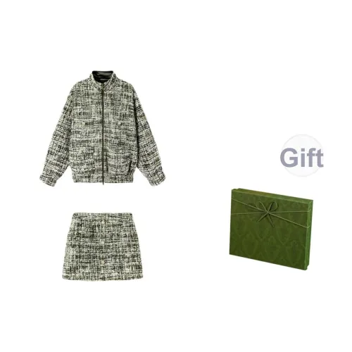 DITB Песочно-золотой Зеленый Женские Комплекты с юбкой