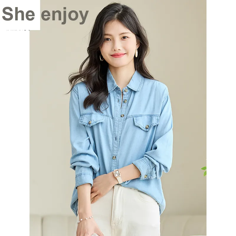 She Enjoys Shirt Women's Light Blue-3