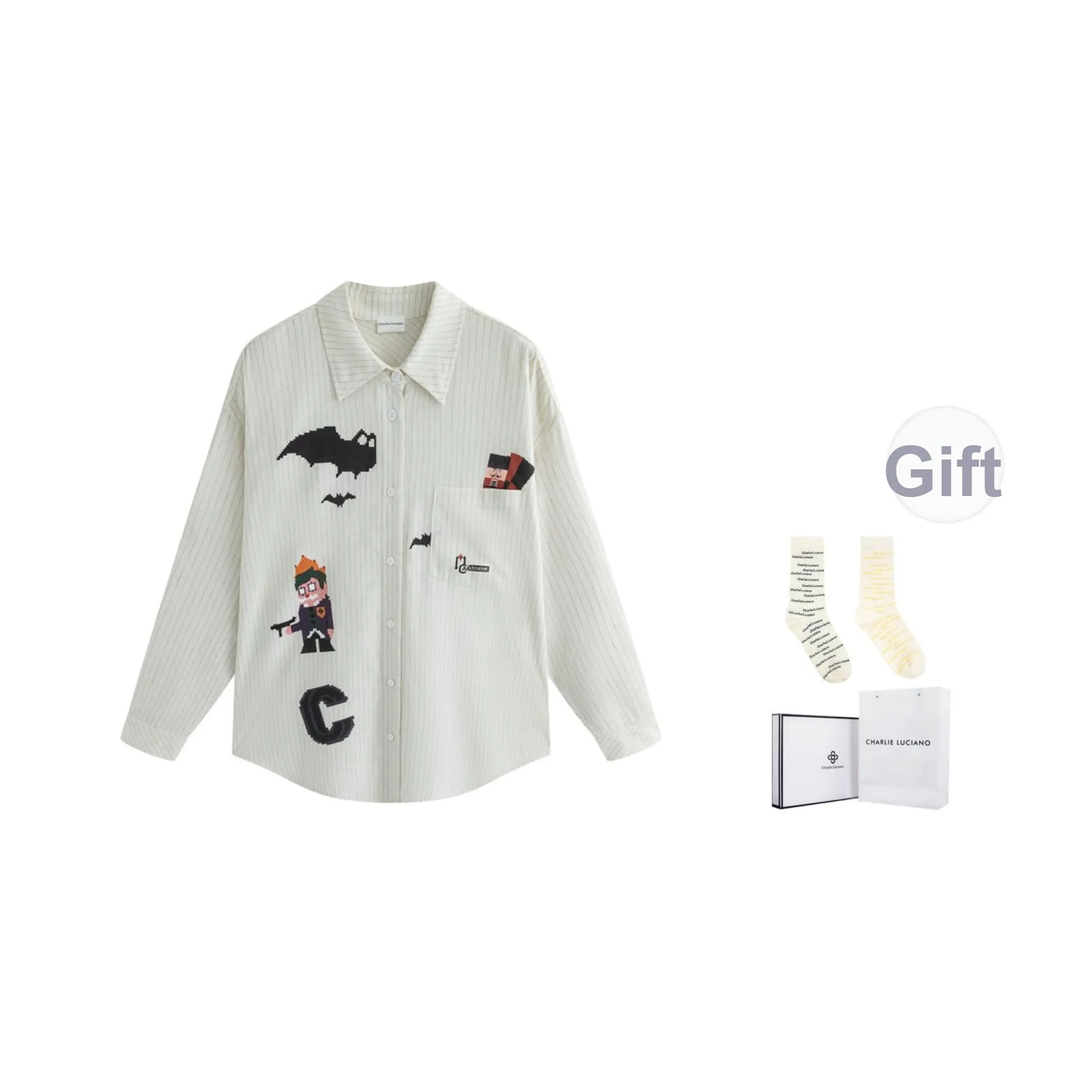 Charlie Luciano Экрю Коробка + Носки Унисекс Рубашки