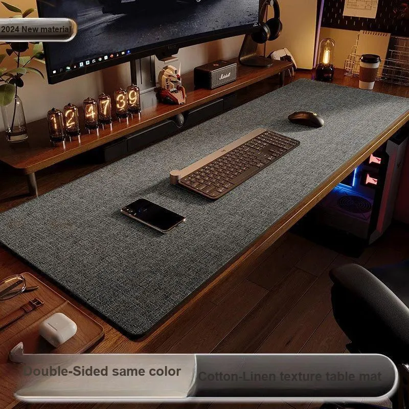 Spinning Autumn Pie Desk Computer Cotton Linen Blend Texture Leather Tablecloth With Mouse Pad For Office Use-7