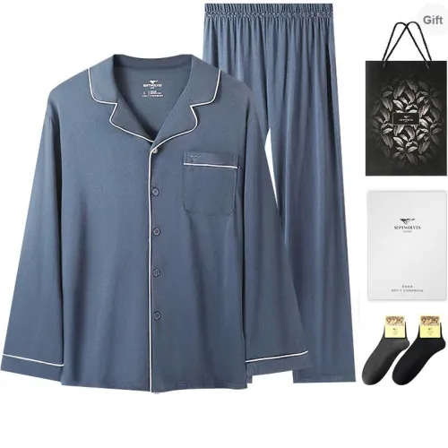 SEPTWOLVES Pajama Set Men's Gift Box Set+Shopping Bag
