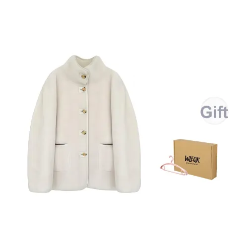 WLEQK Экрю Женское Пальто