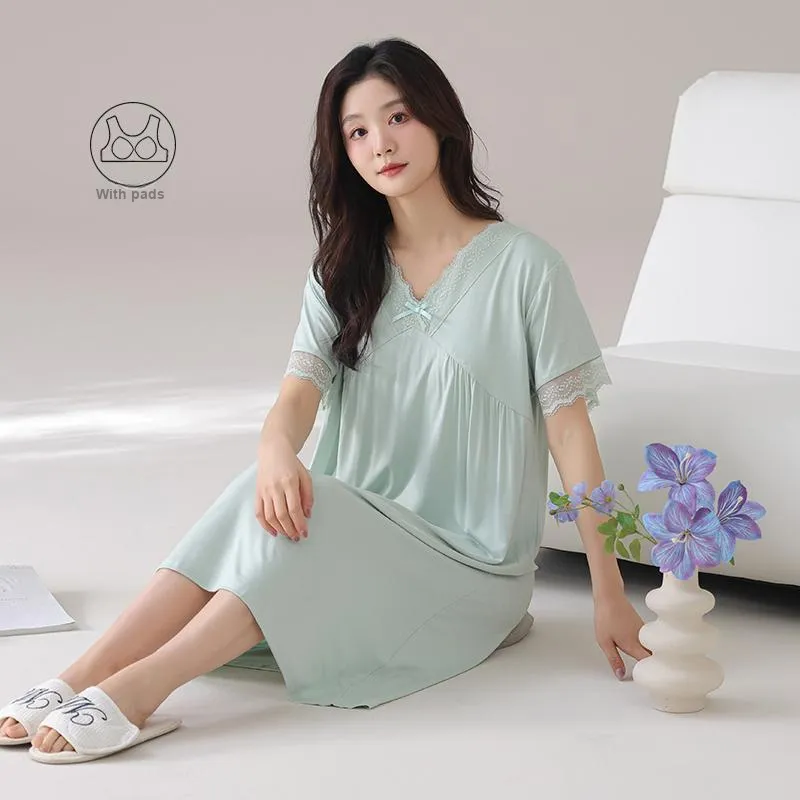 FENTENGCARE Nightgown Women's Teal-5