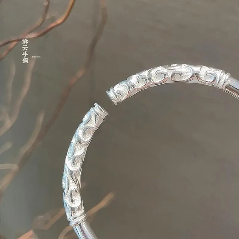 Hui Xuan Charm 999 Fine Silver Bangles Women's-4