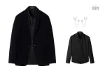 Black (Comes with Brooch+Black Shirt)