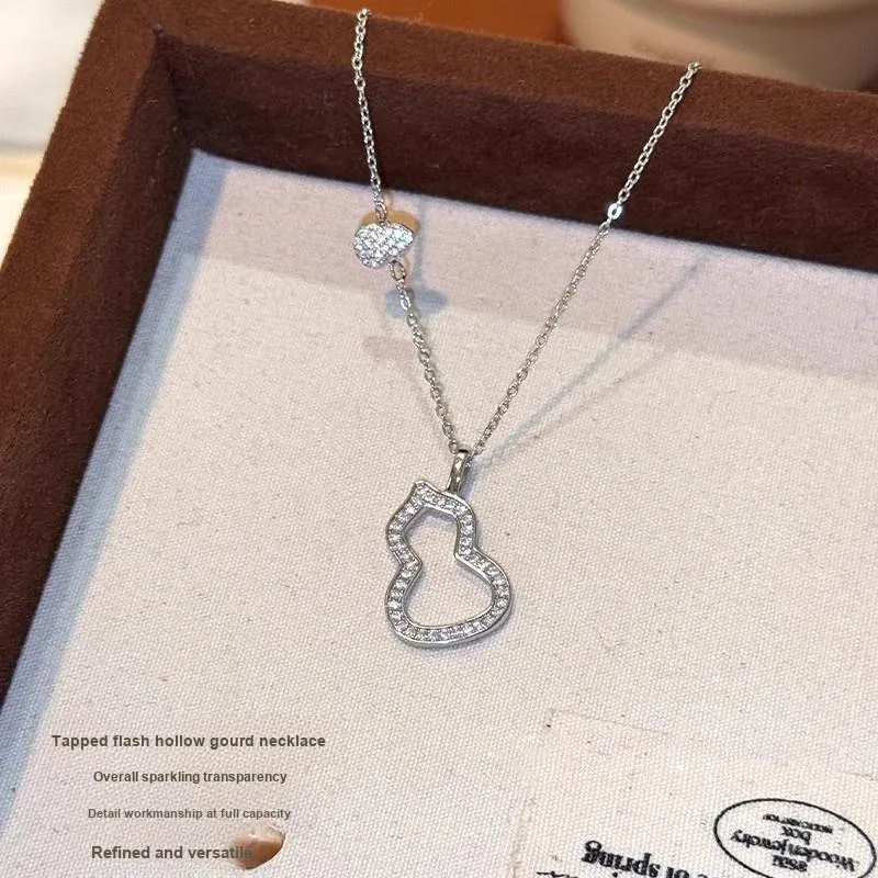 JINLUWANG White Gold Necklaces Women's-3