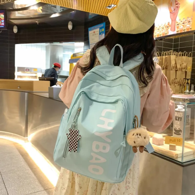 URBAN FOREST Nylon Backpack Women's White/Black/Yellow/Blue/Pink-16