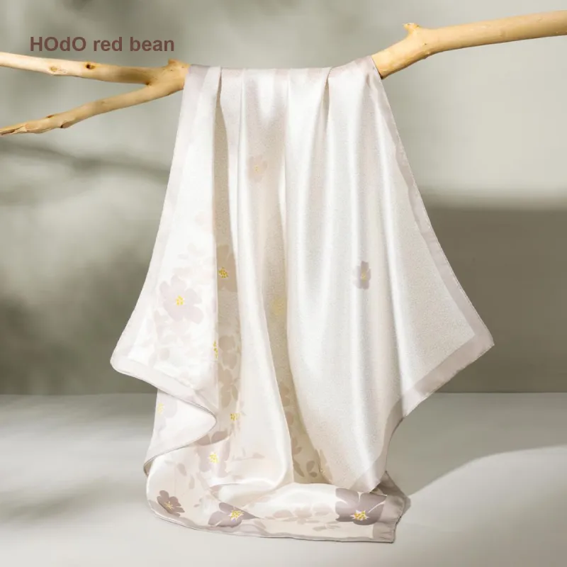 Red Bean Mulberry Silk Scarves Women's-2