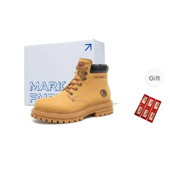 FAIRWHALE Martin Boots Unisex Black/Ginger Yellow