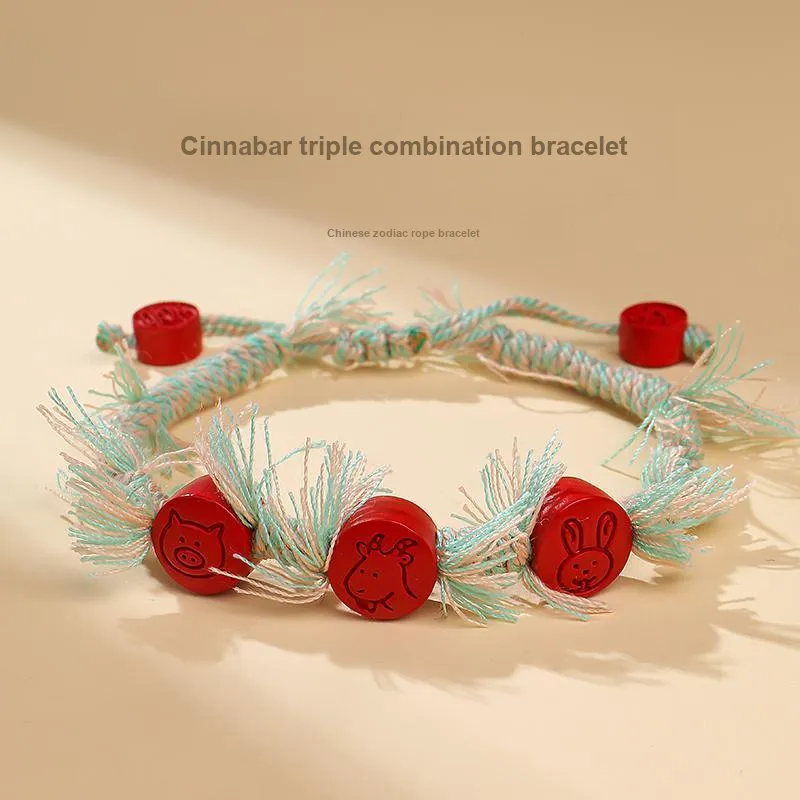 With The Heart Of The Jade Reconstructed Cinnabar Bracelets Unisex-8
