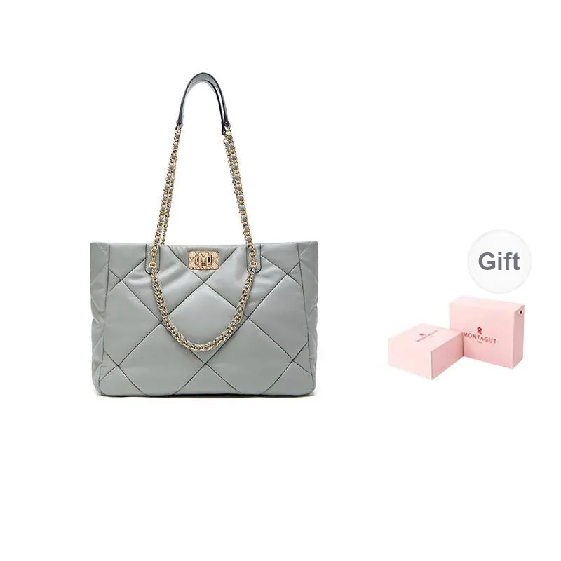 Montagut Sheepskin M Zip Tote Bag, Shoulder Bag Women's Black/Ecru/Yellow/Light Green/Stone Gray/Acorn/Ice Coffee-14