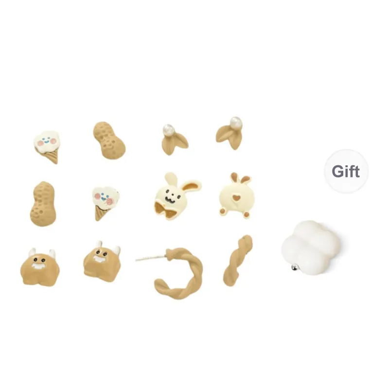 SHEEHHYY Alloy Stud Earrings Women's-1