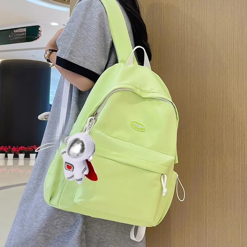 LOUIS ROYALN Nylon Backpack Regular Unisex Custard/Cream Green/Blue/Ecru/Black-3
