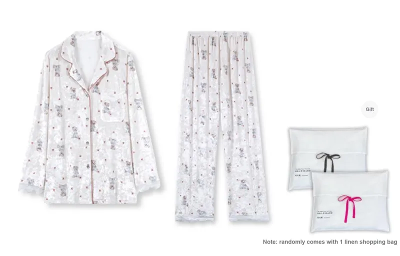 WANANNI Pajama Set Women's Shopping Bag White-0