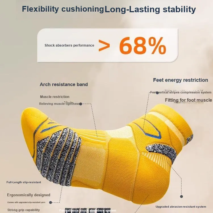 TLXT Basketball Socks Men's Slip Resistant Shock Absorbers, Comfortable And Breathable, Combo Set-4