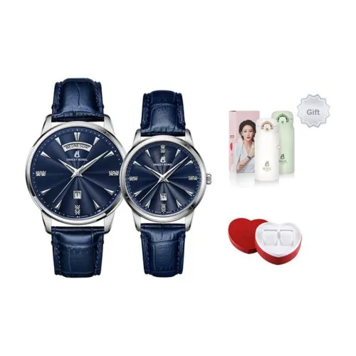 ERNEST BOREL Jules Кварцевый механизм Унисекс Часы 40 мм Синий циферблат Корпус из нержавеющей стали