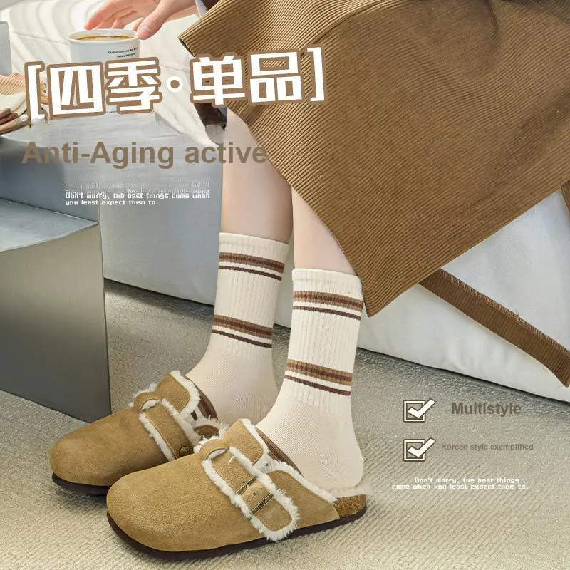 Lan Miao Mid Calf Socks Women's 5 Pack-11