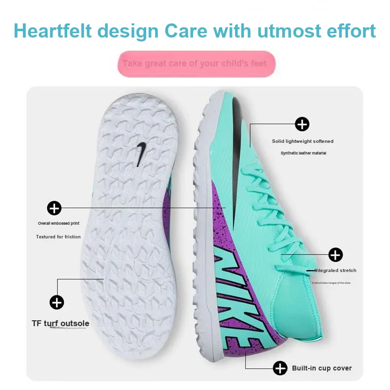 Nike Mercurial Superfly 9 Abrasion Resistant Low Top Kids' Soccer Shoes Blue Kids'-1