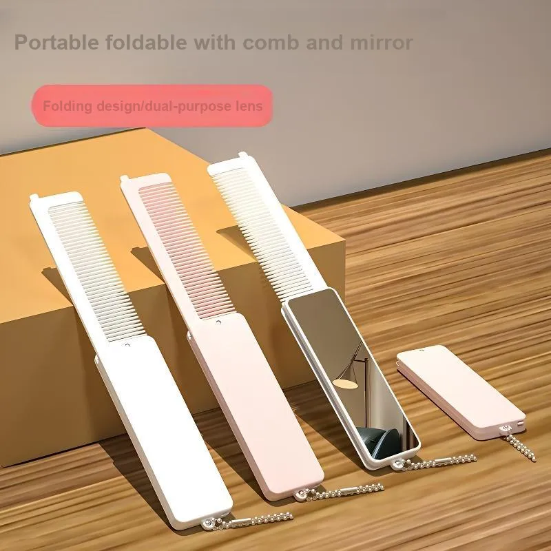 Love Of Wormwood Portable Mini Mirror Pocket Mini Mirror Comb Makeup Comb And Touch Up Brush-2