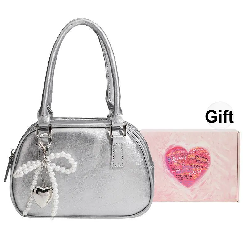 DCLOUD PU Crossbody Bag Shoulder Bag Women's Silver