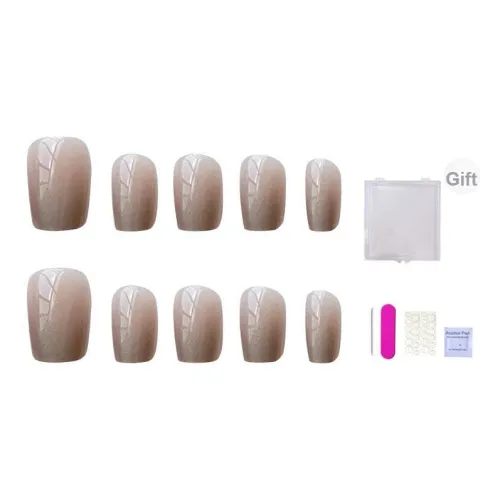 ORANOT Серебристо-серый градиент ручная работа кошачий глаз повседневный премиум False Nail средний LADDER 24 мм