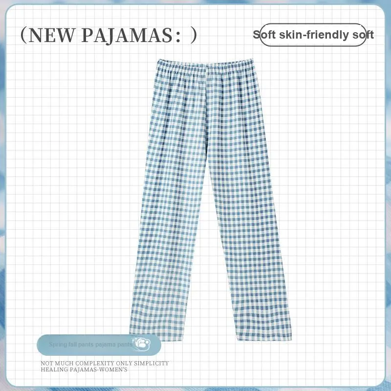 OUSHIBO Pajama Pants Women's Blue-1