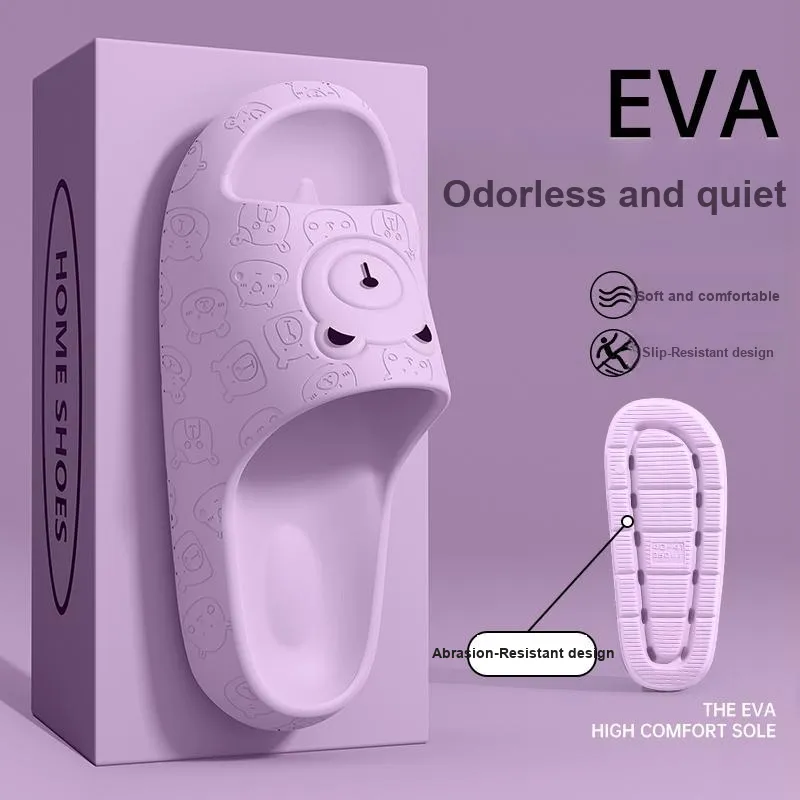 LUNNIFEIYA Summer Slippers Home Indoor Bathroom Slip Resistant Eva Squashy And Bouncy Feeling Platform Slippers-2