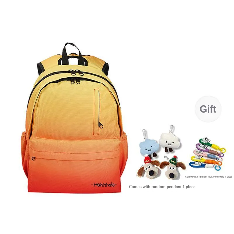Hahhhsis Polyester Middle School Student, High School Student, University Student Backpack Unisex Gradient Coffee-8