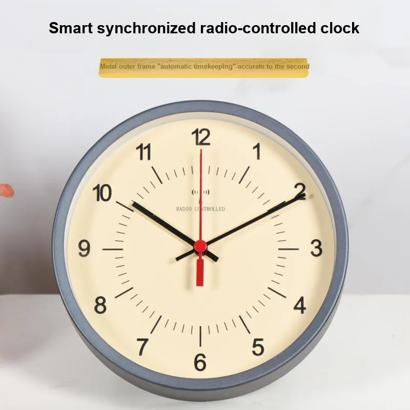HENSE Radio Movement Metal Desk Clock Unisex Yellow Watch Dial HD292-1