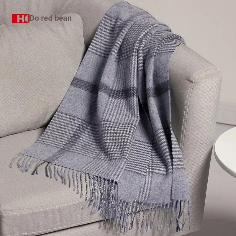 Red Bean Wool Knit Scarves Men's-7