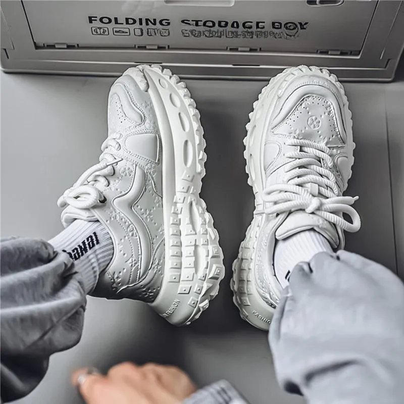 Budding Bear Slip Resistant, Abrasion Resistant, Lightweight, Height Increasing Low Top Chunky Sneakers Men's-4