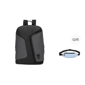 PIERRE CARDIN Fabric Backpack Large Size Unisex Black