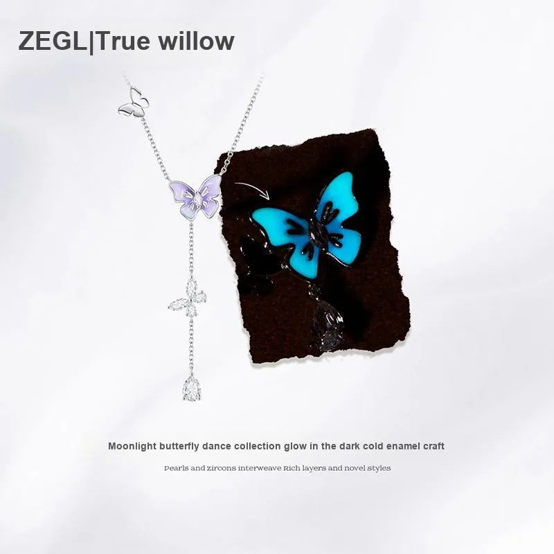 ZEGL Fluorescent Oil Drip Necklaces Women's-1