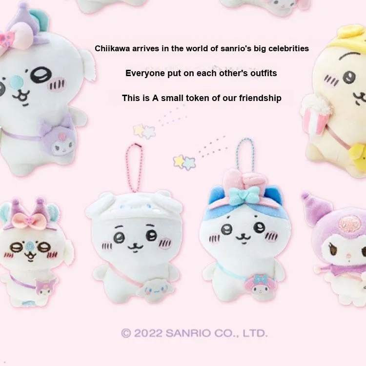 Sanrio Melodi Chiikawa Collaboration Collection, Hachiware Dolls Plush Pendant 8.3cm Height-3