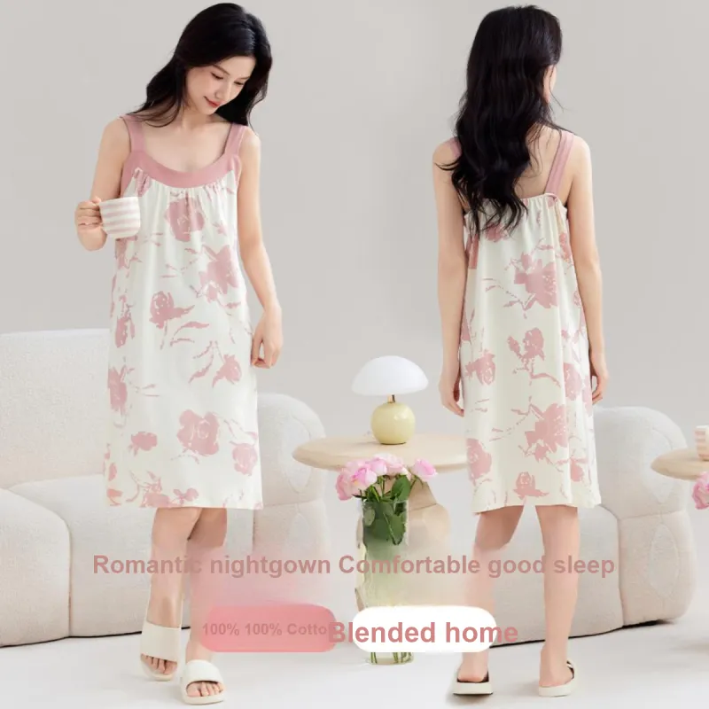H YXIANG Nightgown Women's Misty Pink-5