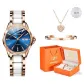 Ceramic Strap Rose Case Blue Dial