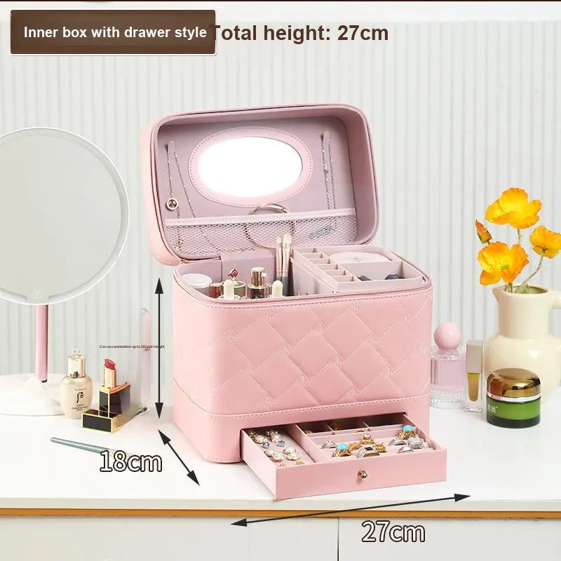 MUYAXUAN Large Capacity Makeup Bag, Travel Suitcase Storage Box-1