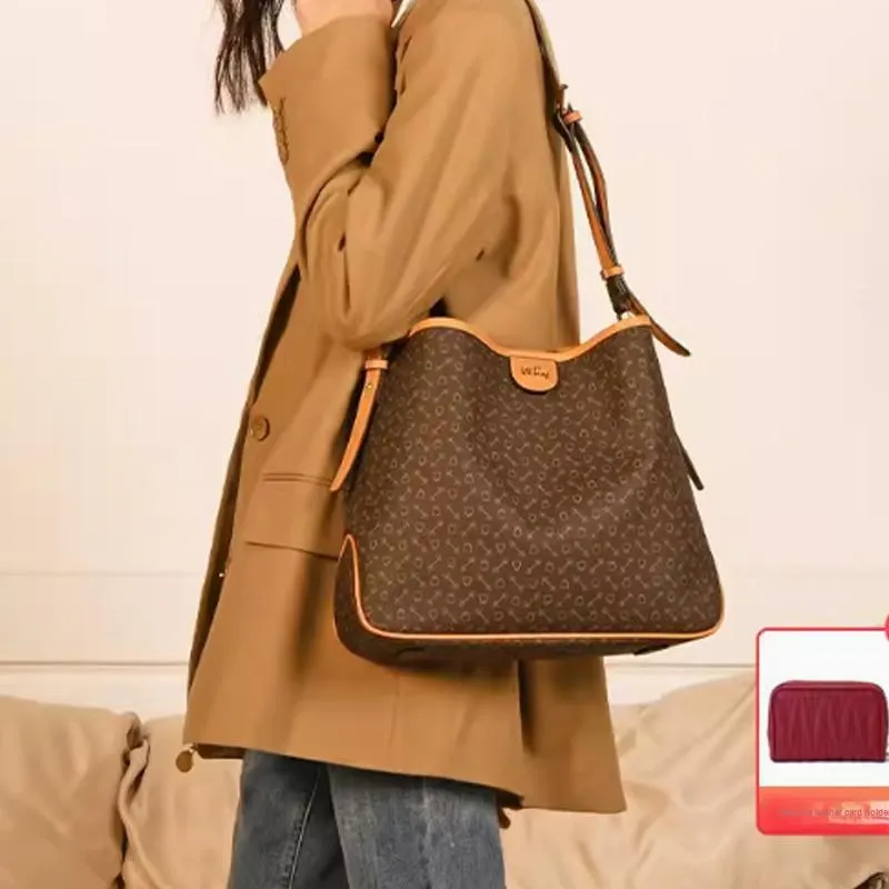 Why Artificial Leather Tote Bag, Shopping Bag, Handbag, Shoulder Bag Small Size Women's Dark Coffee-5